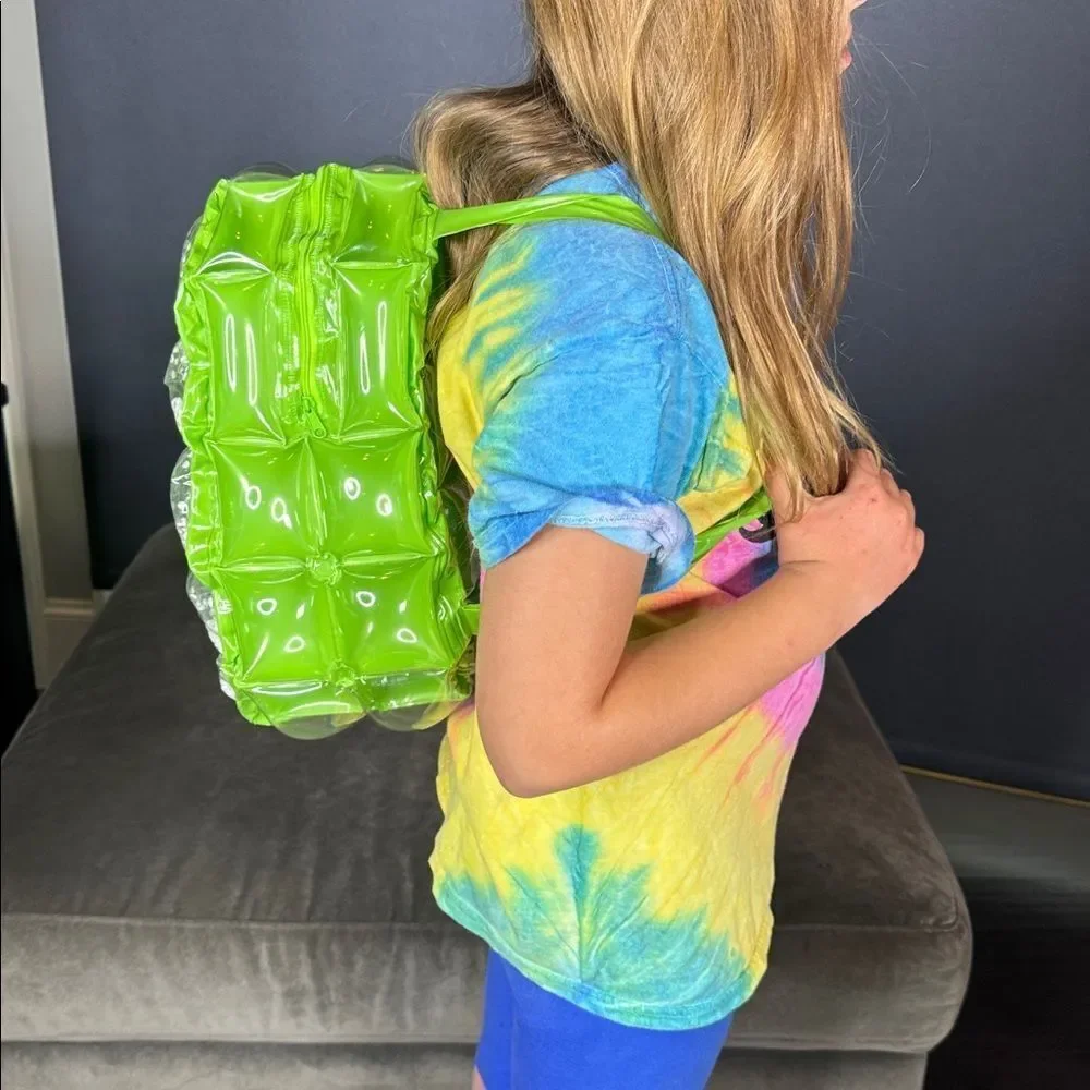 Green Inflatable Bubble BackPack Foam Ball New in Packaging One Size